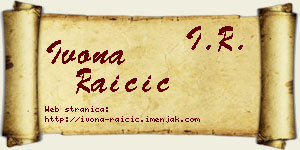 Ivona Raičić vizit kartica